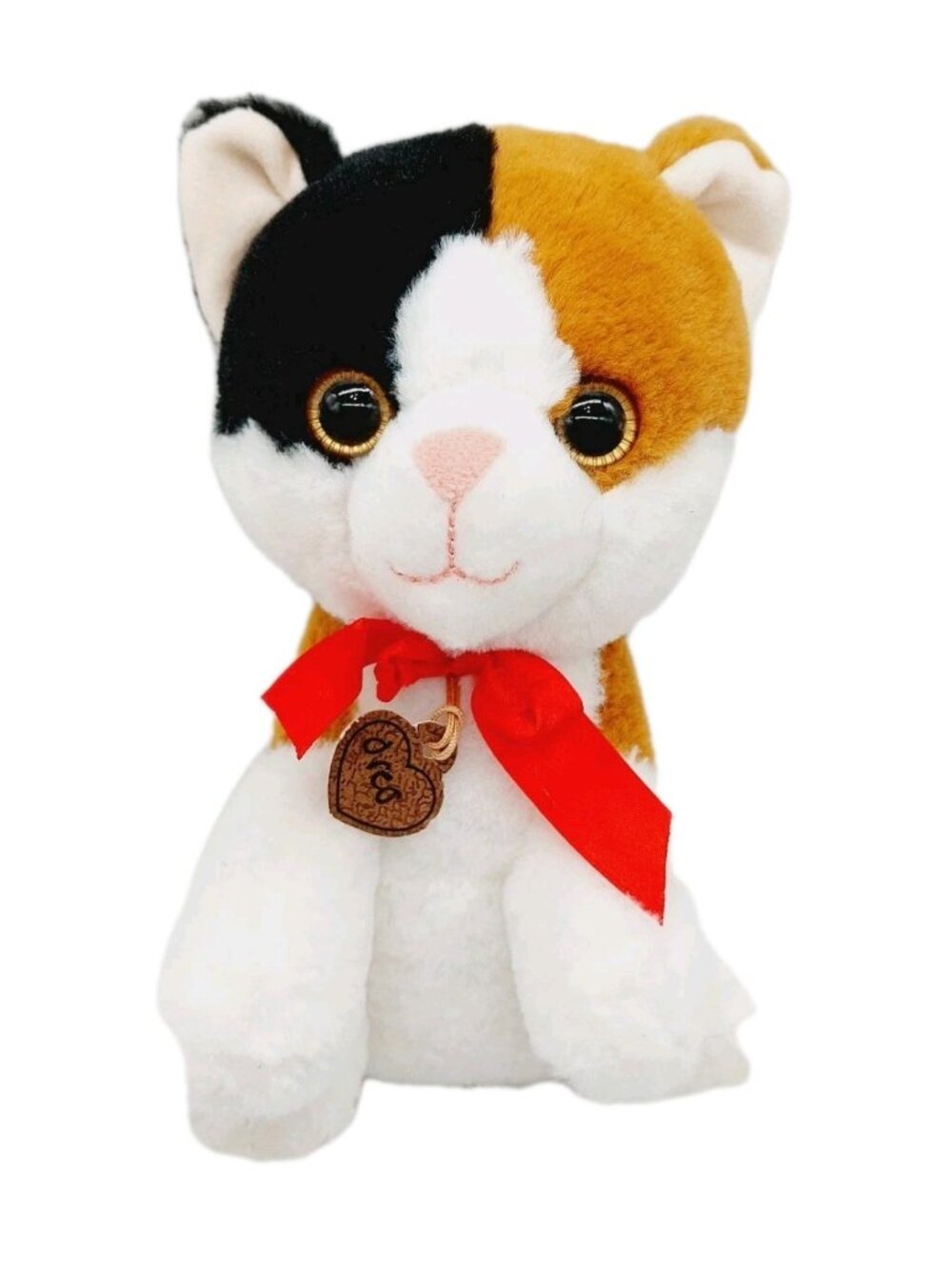 Calico Kitty Cat Plush Stuffed Animal with Red Bow Walmart READ 8"